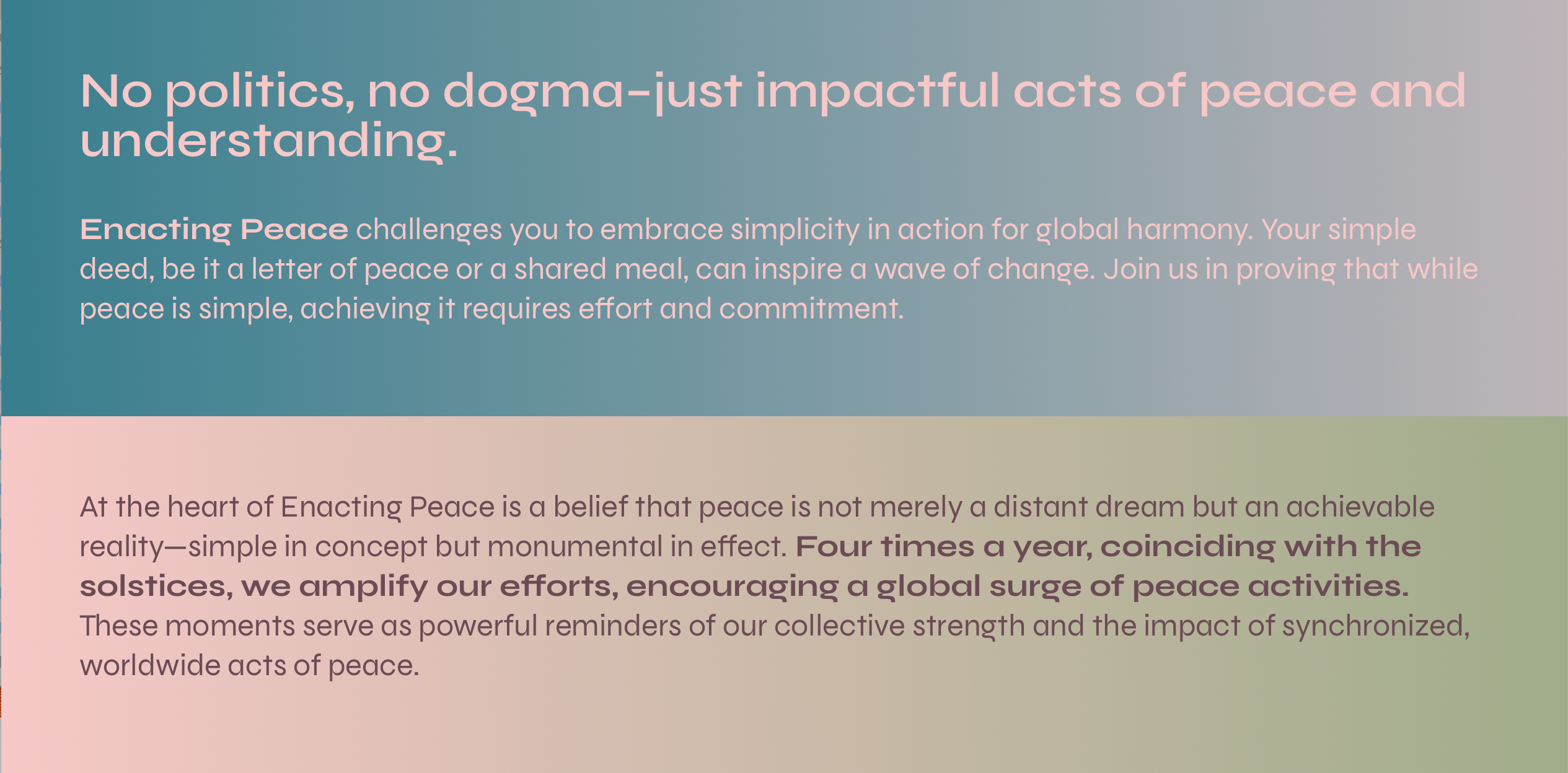 enacting peace